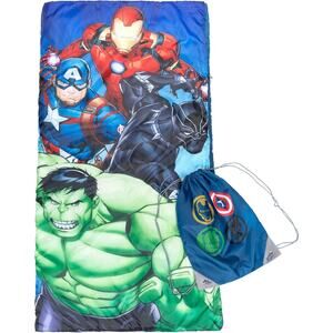 Avengers Battle Formation Kids Sleeping Bag & Drawstring Carrying Bag 54" x 27"